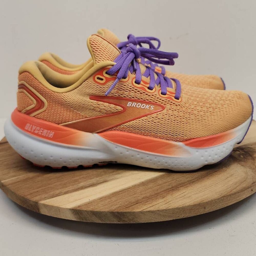 Brooks Women Glycerin 21 1204081B894 Orange Running Shoes Sneakers SIZE 7.5